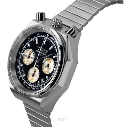Reloj Citizen Tsuno Bull Head Cronógrafo de acero inoxidable con esfera negra de cuarzo AN3700-54E para hombre