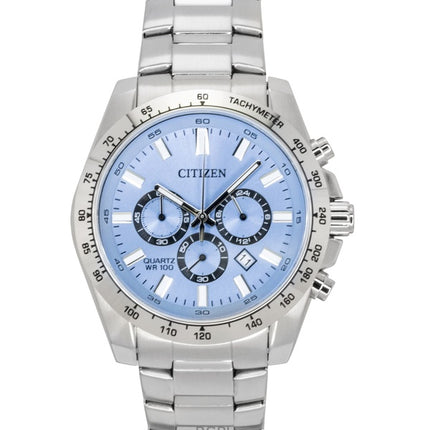 Reloj Citizen Cronógrafo de acero inoxidable con esfera azul de cuarzo AN8230-59L 100M para hombre