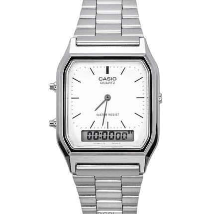 Reloj Casio Vintage Dual Time Alarm Cuarzo analógico digital AQ-230A-7DMQ AQ230A-7DMQ