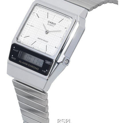 Casio Vintage Analógico Digital Blanco Dial Cuarzo AQ-800E-7A AQ800E-7 Reloj Unisex