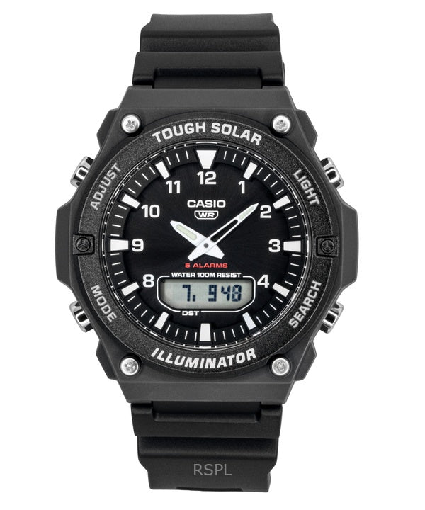 Reloj Casio G-Shock analógico digital con correa de resina, esfera negra, solar, AQ-S820W-1AV, 100 m, para hombre