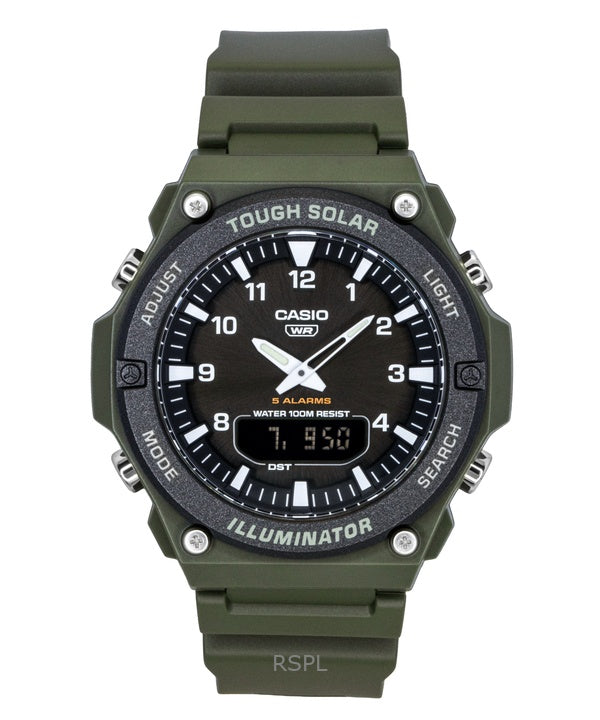 Reloj Casio Standard analógico digital con correa de resina, esfera negra, solar, AQ-S820W-3BV, 100 m, para hombre