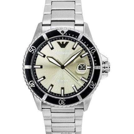 Reloj Emporio Armani World Explorer de acero inoxidable con esfera gris de cuarzo AR11683 100M para hombre