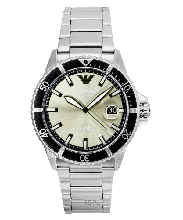 Reloj Emporio Armani World Explorer de acero inoxidable con esfera gris de cuarzo AR11683 100M para hombre