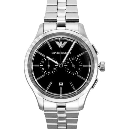 Reloj cronógrafo Emporio Armani de acero inoxidable con esfera negra y cuarzo AR11691 para hombre