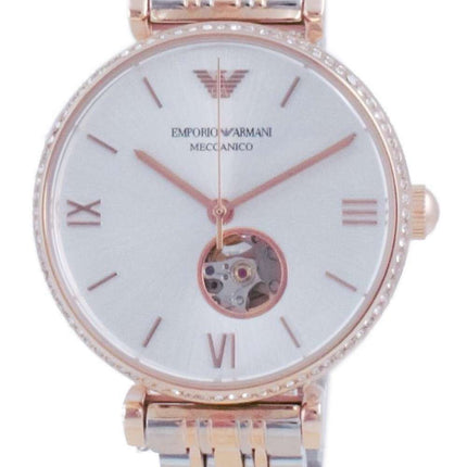 Emporio Armani Gianni T-Bar Open Heart Diamond Accents Reloj unisex automático AR60019