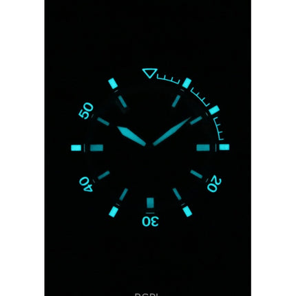 Reloj automático de buceo Emporio Armani Sea Explorer AR60078 para hombre, correa de silicona y esfera negra, 200 m