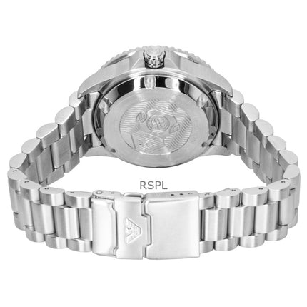 Reloj de buceo automático Emporio Armani Sea Explorer de acero inoxidable con esfera azul AR60090 200M para hombre