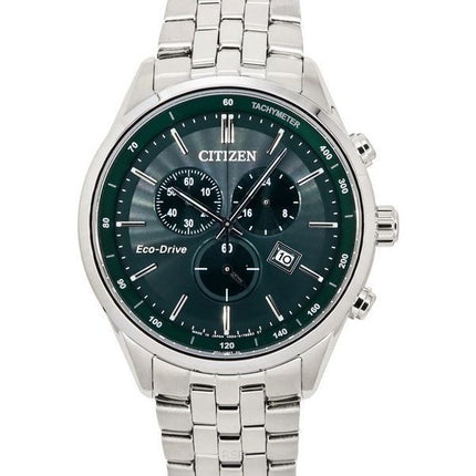 Reloj para hombre Citizen Classic Corso Eco-Drive cronógrafo de acero inoxidable con esfera verde AT2149-85X 100M