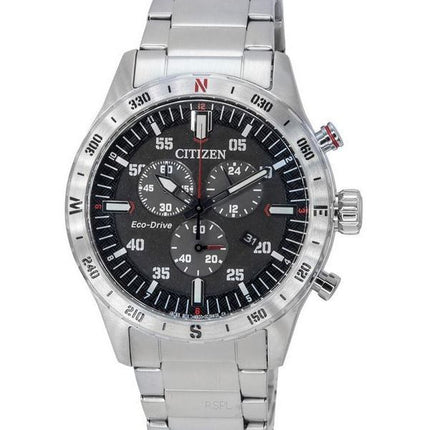 Citizen Eco-Drive Cronógrafo Acero inoxidable Esfera negra AT2520-89E 100M Reloj para hombre