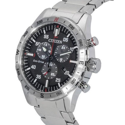 Citizen Eco-Drive Cronógrafo Acero inoxidable Esfera negra AT2520-89E 100M Reloj para hombre