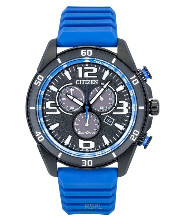 Reloj Citizen Brycen Chronograph para hombre, modelo AT2586-05E, con correa de silicona, esfera negra y movimiento Eco-Drive (100 m).