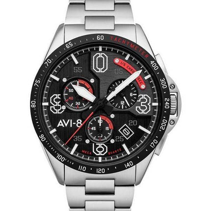 AVI-8 P-51 Mustang Legion Blakeslee Pilot Cronógrafo Esfera negra Cuarzo AV-4077-11 Reloj para hombre
