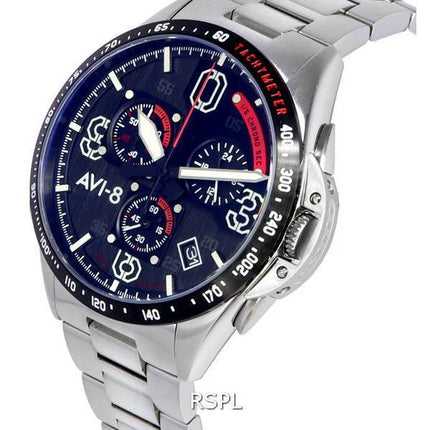 AVI-8 P-51 Mustang Legion Blakeslee Pilot Cronógrafo Esfera negra Cuarzo AV-4077-11 Reloj para hombre