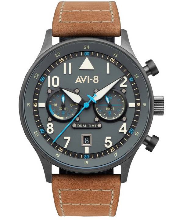 AVI-8 Hawker Hurricane Carey Dual Time Orissa Gris Dial Cuarzo AV-4088-04 Reloj para hombre