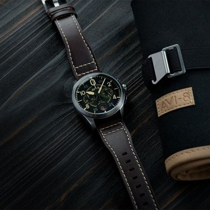 Reloj para hombre AVI-8 Spitfire Lock Midnight Oak Cronógrafo Cuarzo AV-4089-01