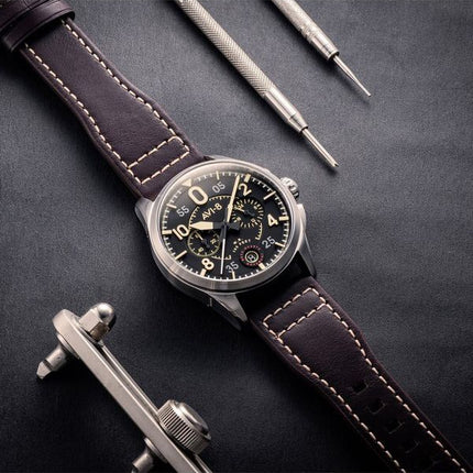 Reloj para hombre AVI-8 Spitfire Lock Midnight Oak Cronógrafo Cuarzo AV-4089-01