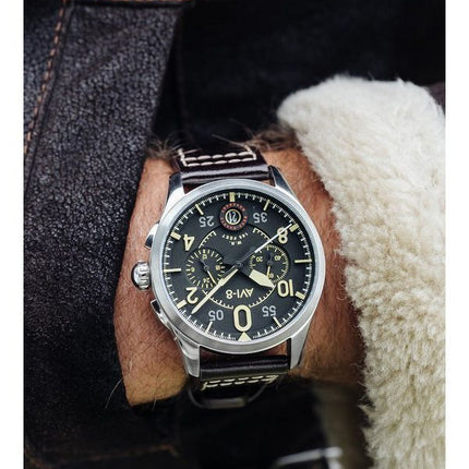 Reloj para hombre AVI-8 Spitfire Lock Midnight Oak Cronógrafo Cuarzo AV-4089-01