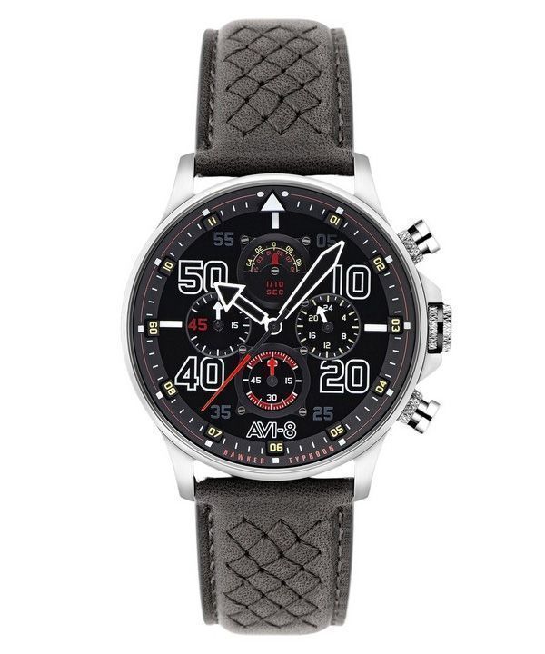 AVI-8 Hawker Typhoon Rb396 Sheila Cronógrafo Edición limitada Reloj para hombre con esfera negra y cuarzo AV-4093-05