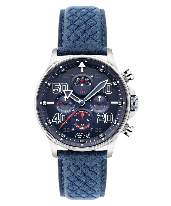AVI-8 Hawker Typhoon Rb396 Sheila cronógrafo Edición limitada Volkel esfera azul cuarzo AV-4093-07 Reloj para hombre