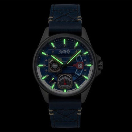 AVI-8 Hawker Harrier Farley Reloj multifunción de cuarzo con esfera azul AV-4098-03 para hombre