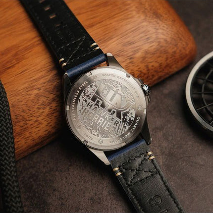 AVI-8 Hawker Harrier Farley Reloj multifunción de cuarzo con esfera azul AV-4098-03 para hombre