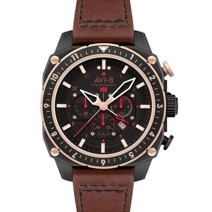 AVI-8 Hawker Hunter Atlas Reloj para hombre con cronógrafo de hora dual, esfera negra y jade, cuarzo AV-4100-09