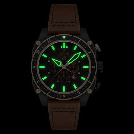 AVI-8 Hawker Hunter Atlas Reloj para hombre con cronógrafo de hora dual, esfera negra y jade, cuarzo AV-4100-09