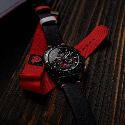 AVI-8 Hawker Hunter Atlas Cronógrafo Singapore Air Force Edición limitada Pegasus Black Quartz AV-4100-0A Reloj para hombre