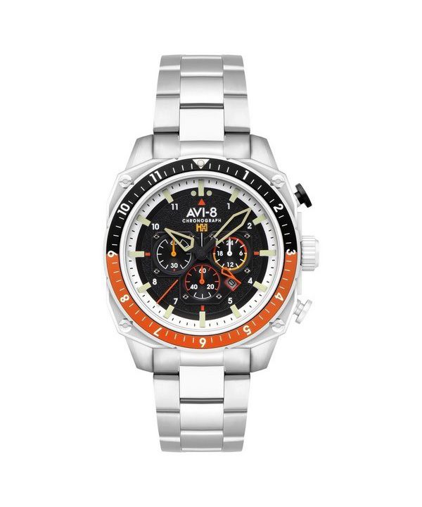 AVI-8 Hawker Hunter Atlas Dual Time Chronograph Raven Black Dial Quartz AV-4100-11 Mens Watch