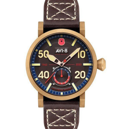 Reloj para hombre AVI-8 Dambuster 80.º aniversario Royal British Legion Meca-Quartz Edición limitada con esfera marrón AV-4108-R