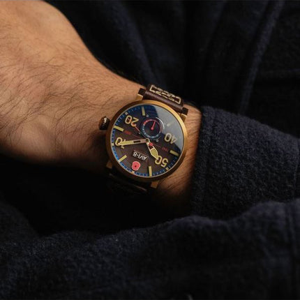 Reloj para hombre AVI-8 Dambuster 80.º aniversario Royal British Legion Meca-Quartz Edición limitada con esfera marrón AV-4108-R