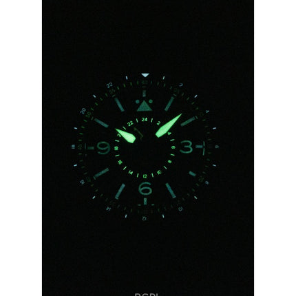 Reloj automático para hombre AVI-8 Flyboy Airmaster GMT con correa de cuero y esfera negra AV-4128-01