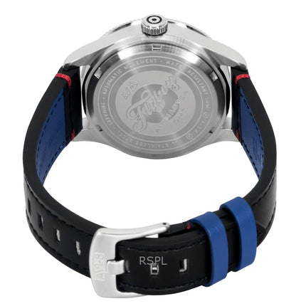Reloj automático para hombre AVI-8 Flyboy Airmaster GMT con correa de cuero y esfera negra AV-4128-01