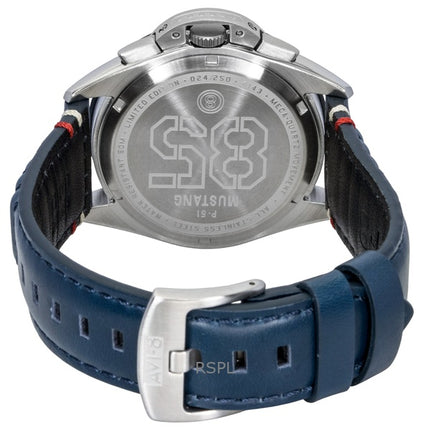 Reloj para hombre AVI-8 P-51 Mustang Kindelberger Cronógrafo 85.º aniversario Edición limitada Esfera plateada Cuarzo AV-4143-01