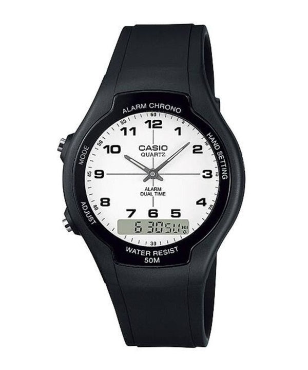 Reloj Casio analógico digital de doble horario AW-90H-7BVDF AW90H-7BVDF para hombre reacondicionado