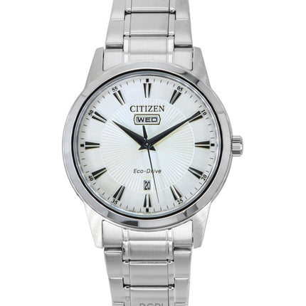 Reloj Citizen Eco-Drive de acero inoxidable con esfera blanca AW0100-86B para hombre