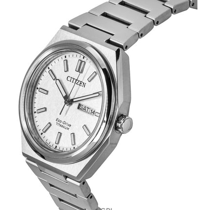 Reloj Citizen Zenshin Super Titanium Eco-Drive AW0130-85A para hombre, esfera blanca, 100 m