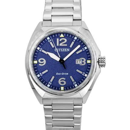 Reloj Citizen Eco-Drive de acero inoxidable con esfera azul AW1571-76L 100M para hombre