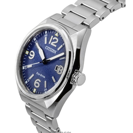 Reloj Citizen Eco-Drive de acero inoxidable con esfera azul AW1571-76L 100M para hombre