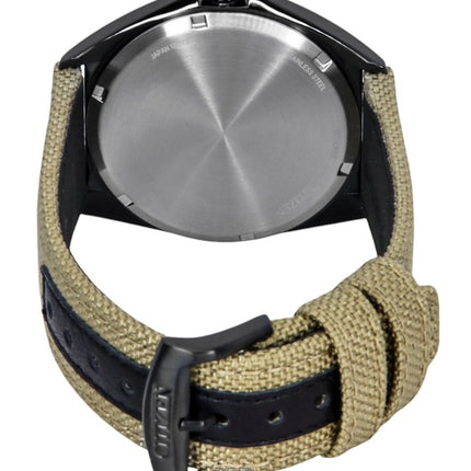 Reloj Citizen Eco-Drive AW1575-08E para hombre, correa de nailon verde, esfera negra, 100 m
