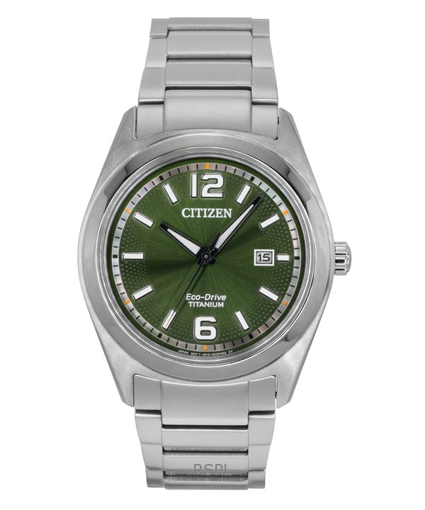 Reloj Citizen Eco-Drive Super Titanium con esfera verde AW1641-81X para hombre