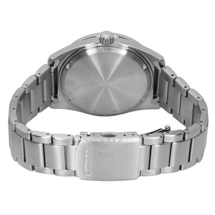 Reloj Citizen Marine Eco-Drive AW1760-81W de acero inoxidable con esfera turquesa y correa de piel de becerro resistente a los a