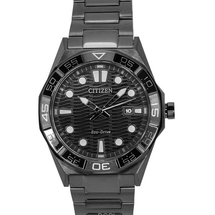 Reloj Citizen Brycen Eco-Drive AW1855-52E de acero inoxidable y esfera negra para hombre, 100 m