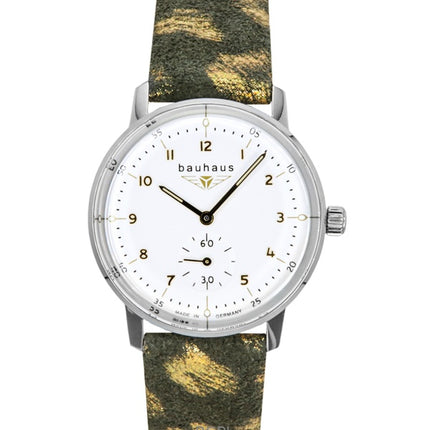 Reloj Bauhaus Classic de cuarzo con correa de piel y esfera blanca 20371 para mujer