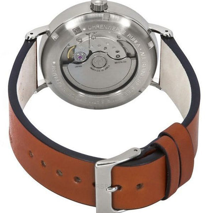 Reloj automático Bauhaus Classic 21601 para hombre con correa de piel marrón y esfera blanca