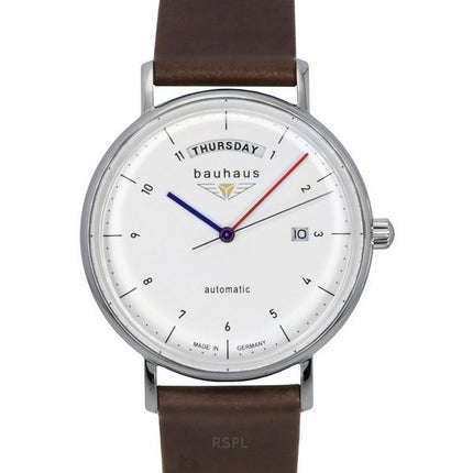 Reloj automático Bauhaus Classic 21621 para hombre con correa de piel y esfera blanca