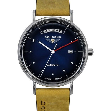 Reloj automático Bauhaus Classic 21623 para hombre con correa de piel y esfera azul oscuro