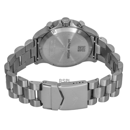 Reloj cronógrafo Bauhaus Aviation de titanio con esfera verde de cuarzo 2880M4 100M para hombre