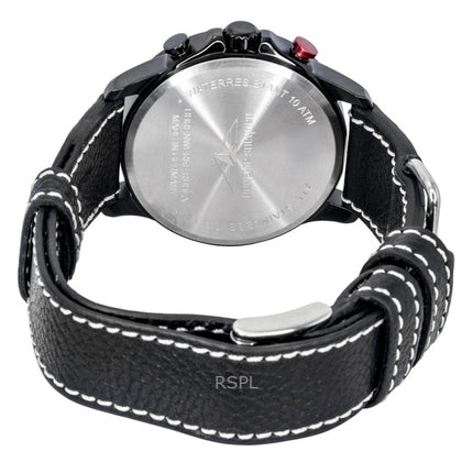 Reloj Bauhaus Aviation Flyback con cronógrafo, correa de piel, esfera marrón, cuarzo 28885 100M para hombre